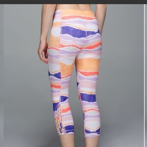 lululemon True Self Crop in Bleacher Stripe White Iris Flower